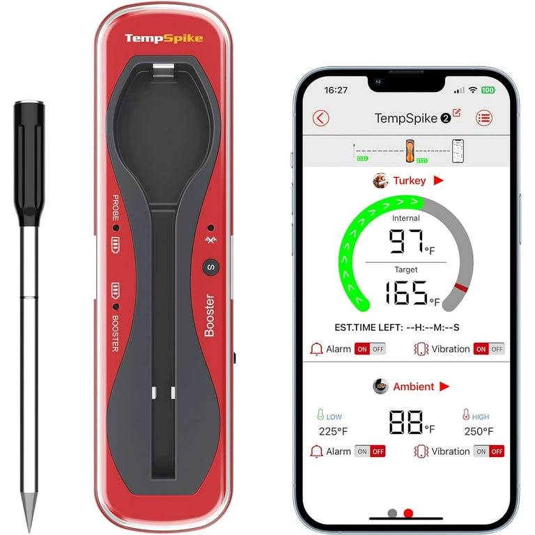 ThermoPro 2-Probe 500 ft. Truly Wireless Meat Thermometer, Red