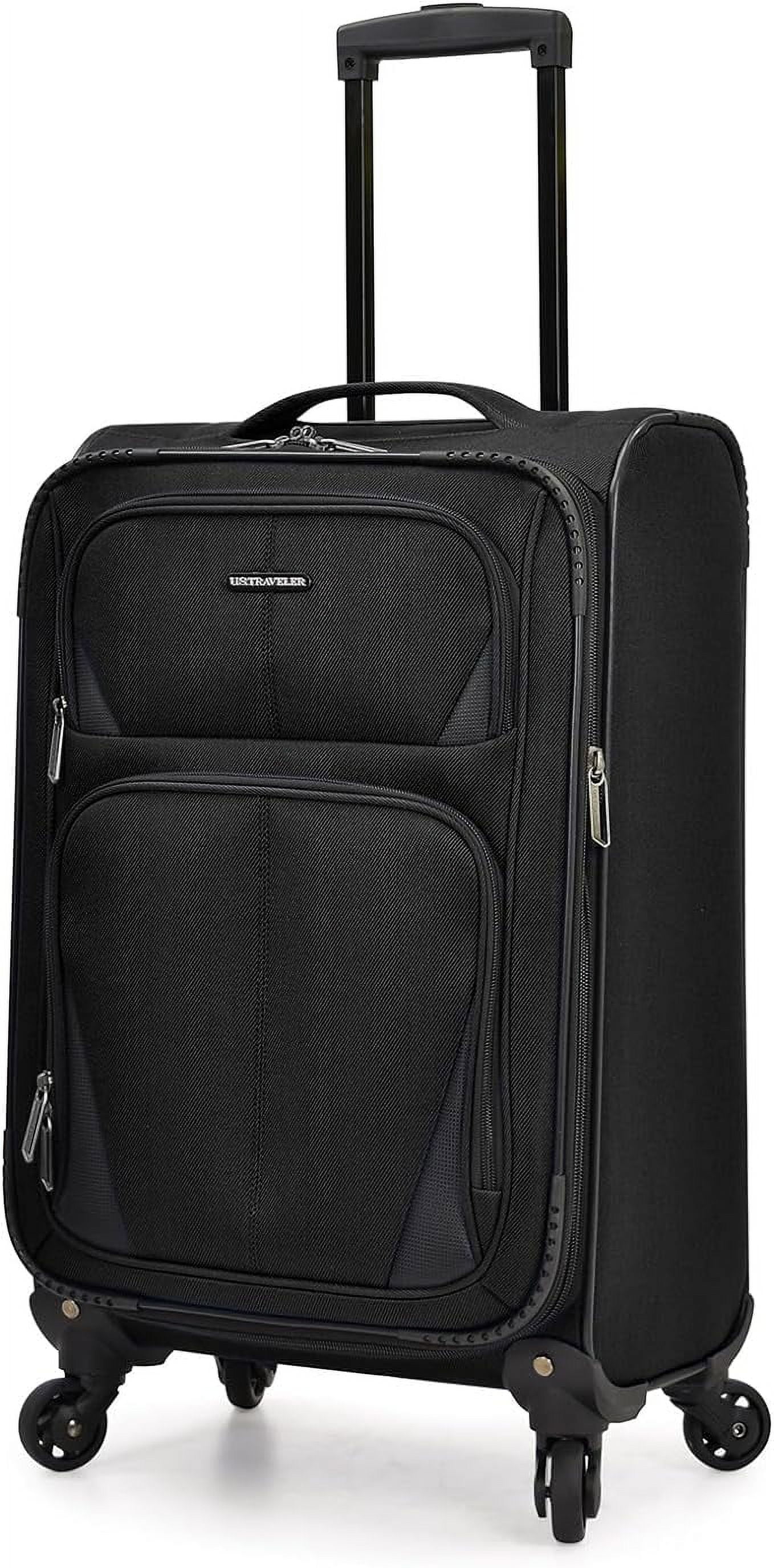Open Box U.S. Traveler Aviron Bay Softside Luggage Spinner Wheels 22" US08125K23 Black