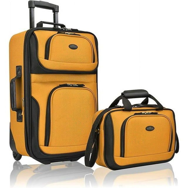 Open Box U.S. Traveler Rio Rugged Expandable Carry on Luggage Set