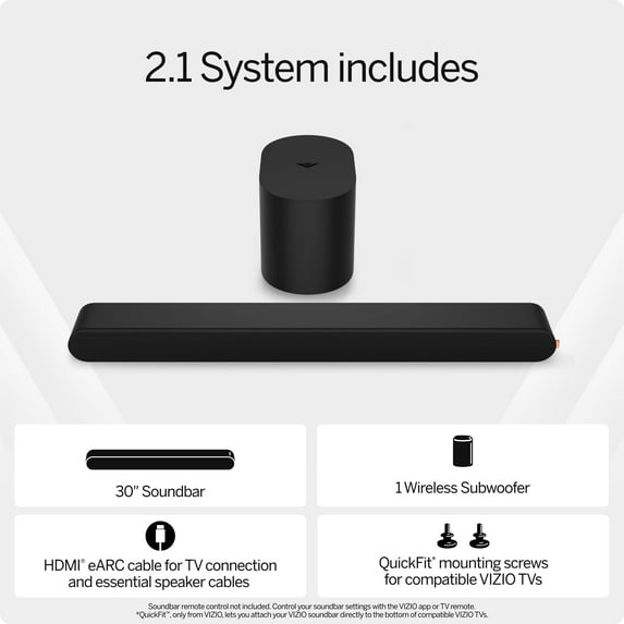Open Box VIZIO SV210M-0808 2.1 Soundbar with Wireless Subwoofer, Dolby Atmos & DTS:X, Bluetooth