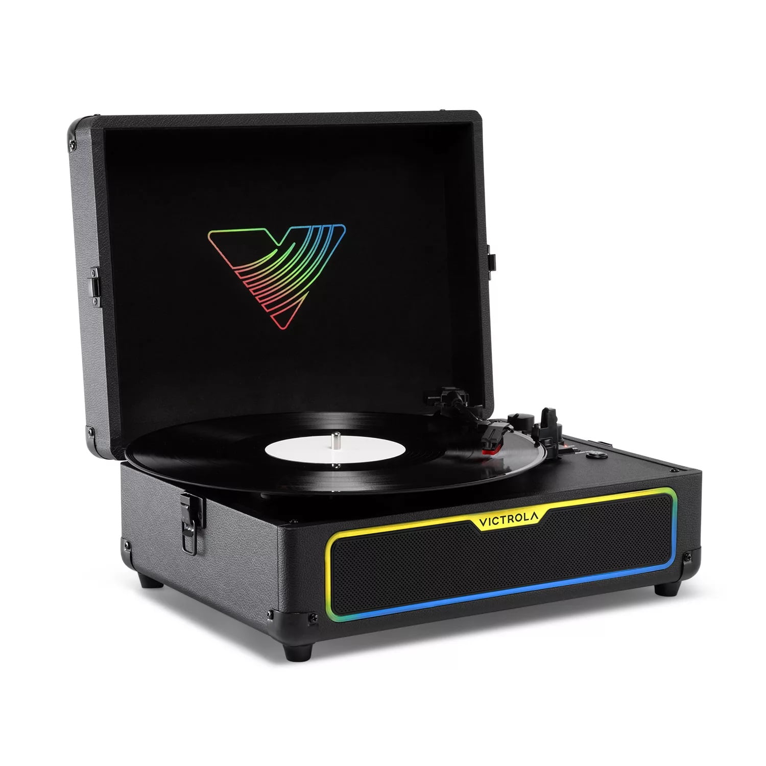 Open Box Victrola Journey Glow Illuminated Suitcase Record Player