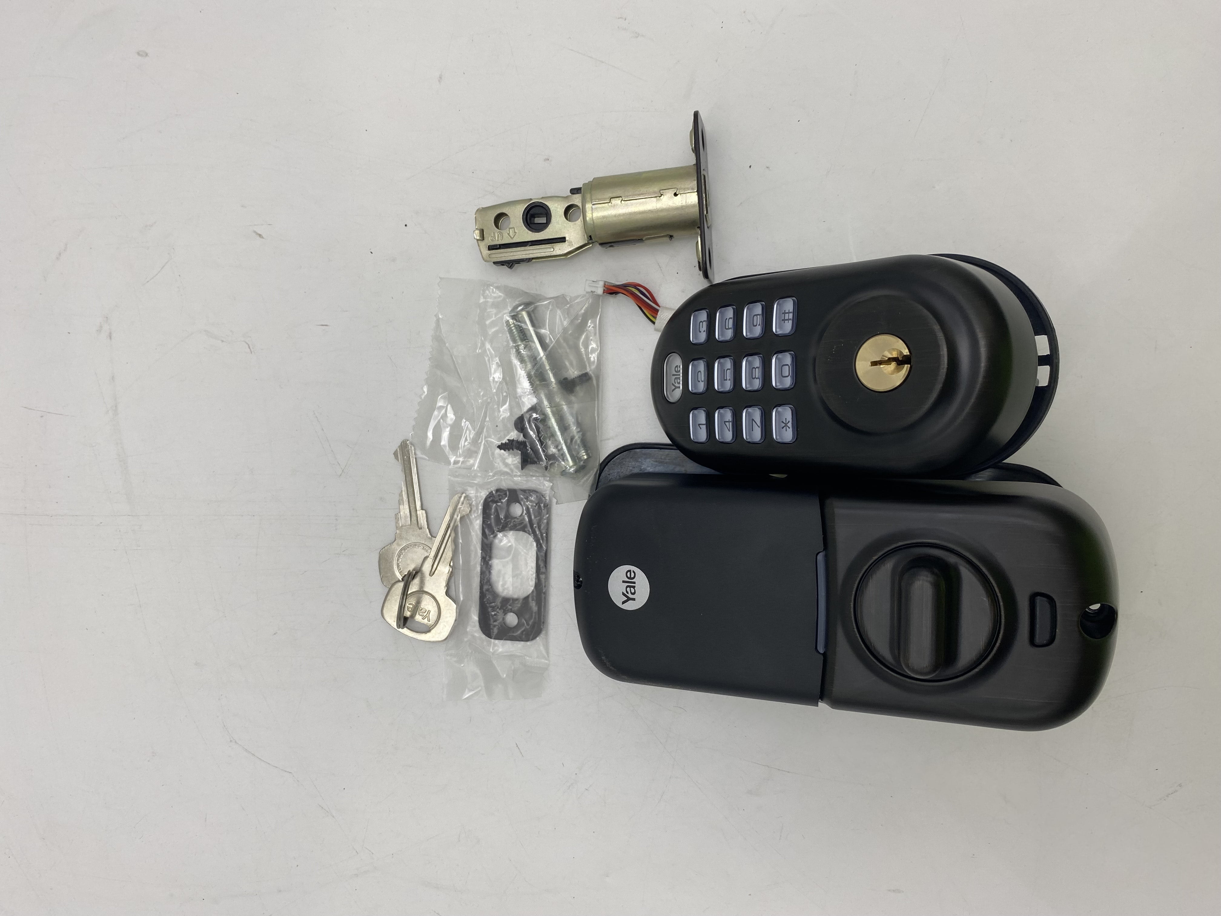 Open Box Yale Real Living Deadbolt with Push Button Keypad and ZWave