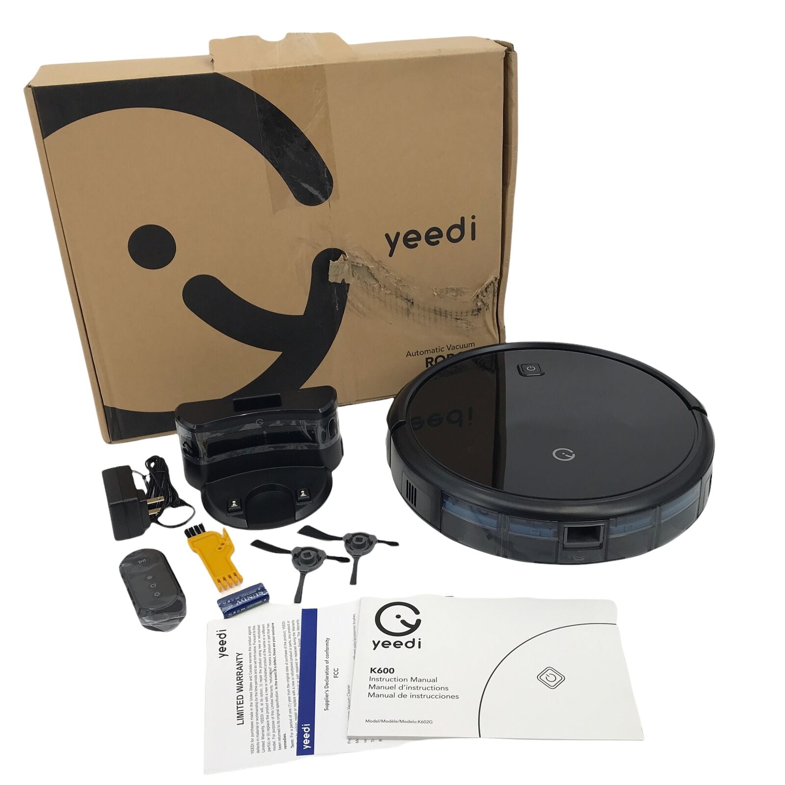 Open Box Yeedi K600 Ultra Slim Robotic Vacuum Cleaner Floor Cleaning