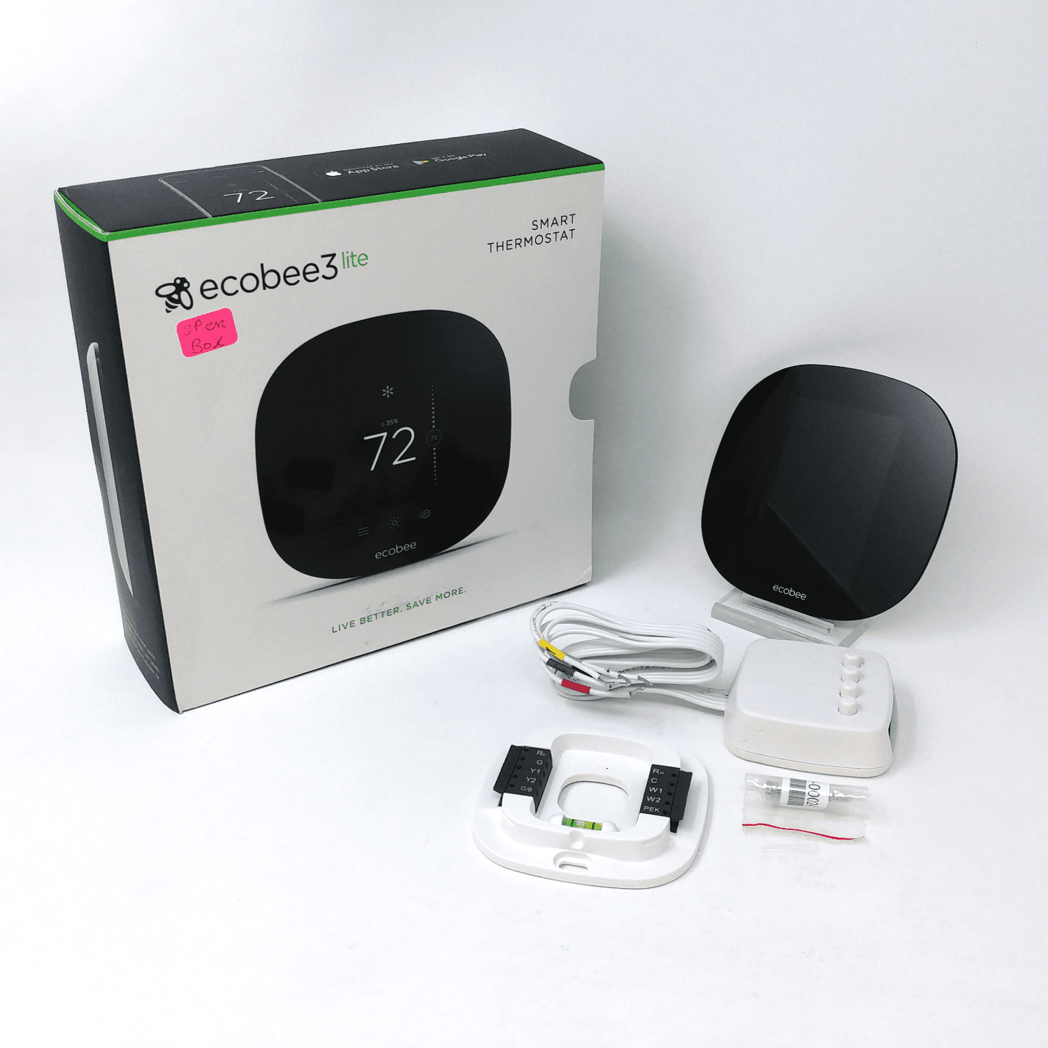 Open Box ecobee3 Lite Smart Thermostat 2.0 w/ Alexa 2nd Gen EB-STATE3LT ...