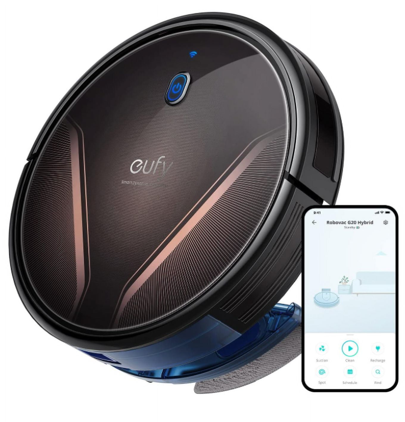 Open Box eufy by Anker RoboVac G20 Hybrid 2in1 Vacuum and Mop Black