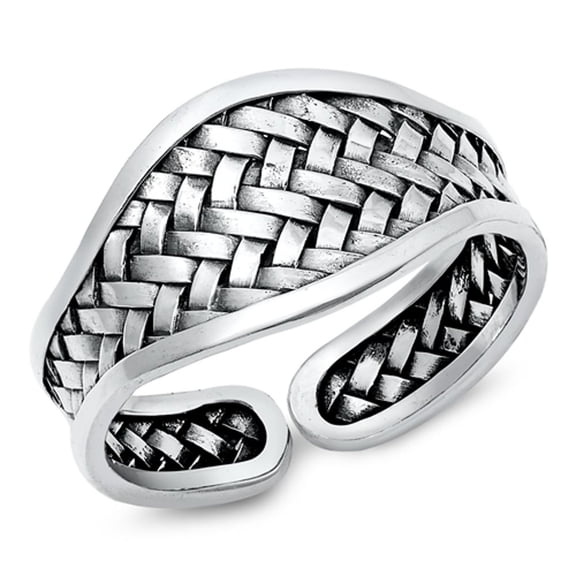 Open Braided Whicker Ring .925 Sterling Silver Band Jewelry Female Male Unisex Size 8