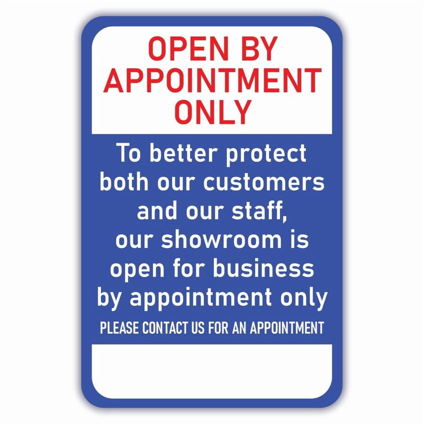 Open By Appointment Only Metal Sign Size: 8 x 12 Inch - Walmart.com
