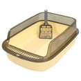thumbnail image 1 of Open Cat Litter Box with High Side, Anti-Splashing Cats Litter Pan, Cat Toilet with Litter Sifting Scoop, Semi-Enclosed Removable Litter Box for Kittens Easy to Clean No Odork, 1 of 4