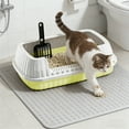 thumbnail image 1 of Open Cat Litter Box with High Side,Anti-Splashing Cats Litter Pan,Kitten Litter Box with Litter Sifter and Litter Mat,Semi-Enclosed Removable Kittens Litter for Boxes Easy to Clean, 1 of 6