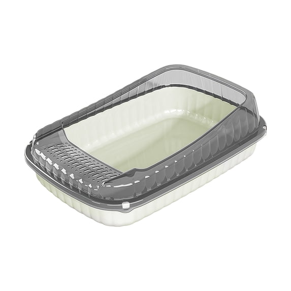 Open Cat Litter Box with Side,Anti-Splashing Cats Litter Pan Semi-Enclosed Removable Cats Litter Boxes with Litter Sifting Scoop Open Top Kitty Toilet for Easy to Clean
