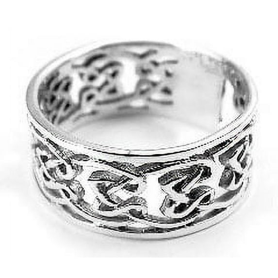 Open Celtic Knotwork Sterling Silver Band Ring