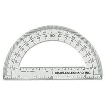 Open Center Protractor, Plastic, 6" Ruler Edge, Clear, Dozen | Bundle of 5 Dozen