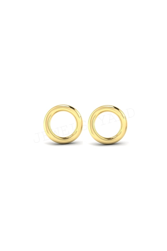 Open Circle Stud Earrings in 925 Sterling Silver 14K Yellow Gold Plated Daily Wear Stud Earrings For Women