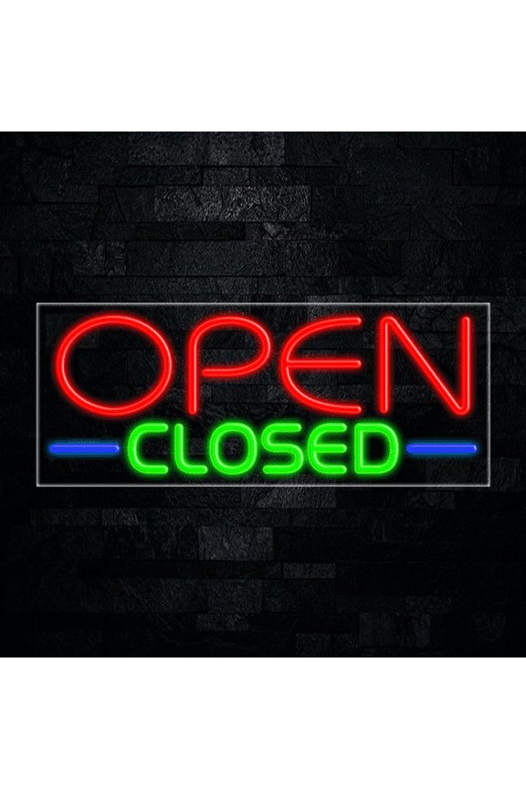 Open Closed-LED Neon Sign 30"L x 12"H #30858