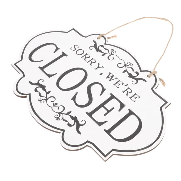 White Synthetic Door Sign for Decor Wear-resistant Open Closed Sign with Beautiful Design 1 Piece