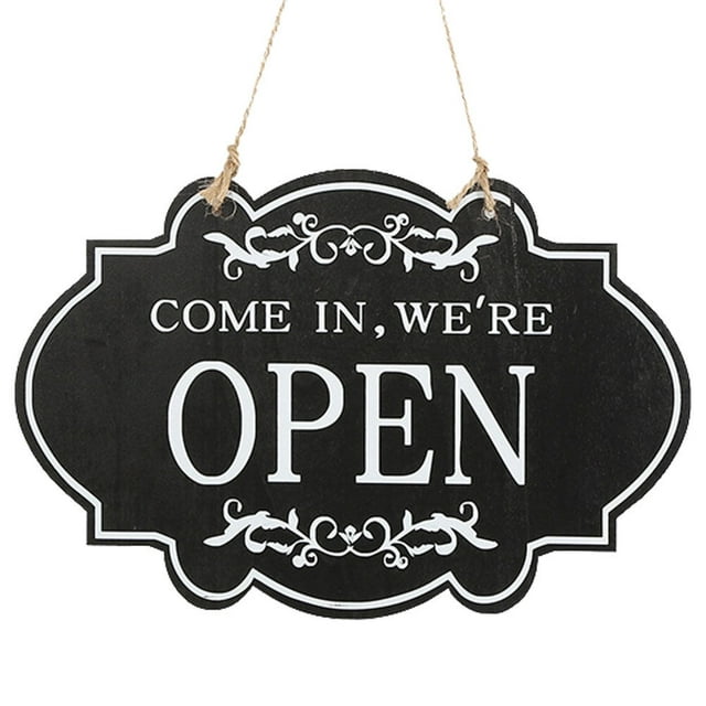 Double Sided Open Closed Sign for Business with Wood Material and ...
