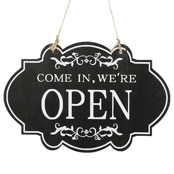 Double Sided Open Closed Sign for Business with Wood Material and ...