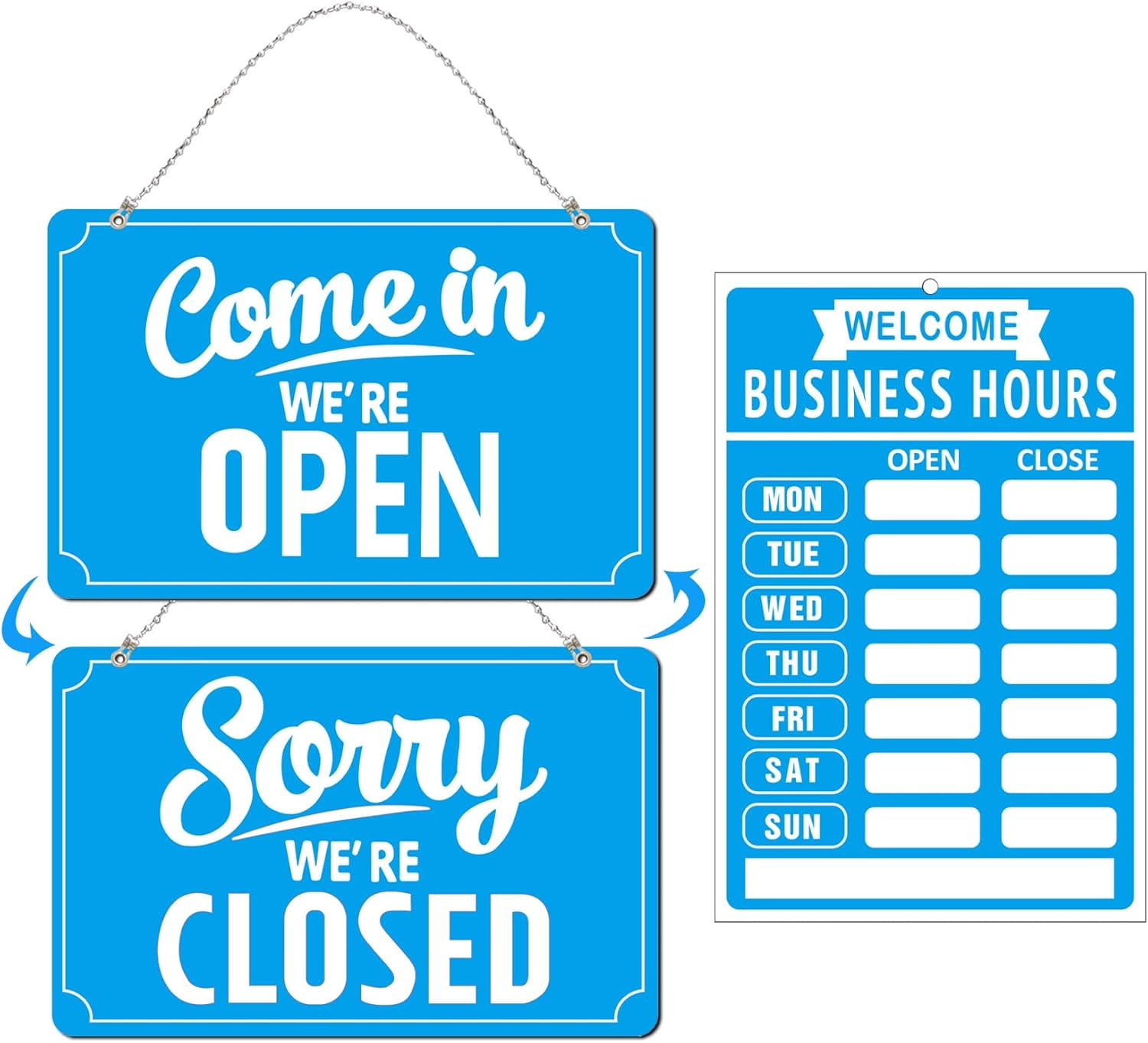 Open Closed Signs Business Hours Sign Set for Window Door Open Signs ...