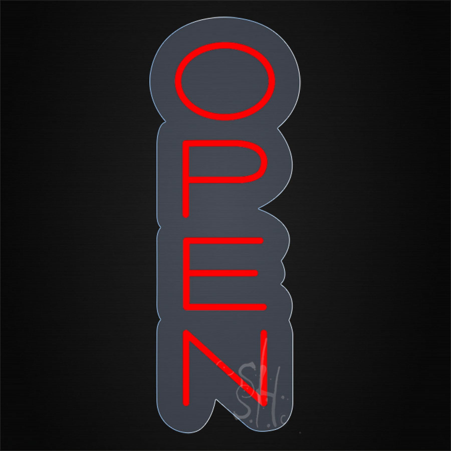 Open Contoured Clear Backing LED Neon Sign 24