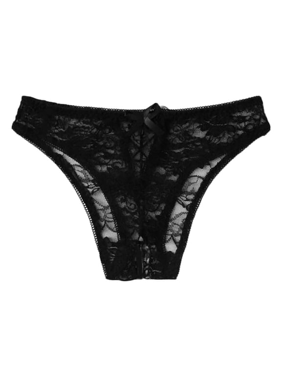 Open Crotch Lace Panties 1Pc Women Plus Lingere Thong Floral Underwear