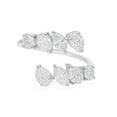 thumbnail image 1 of Open Cuff Diamond Ring, Multi Shape Diamond Wedding Band, Prong Set Diamond Ring, Adjustable Diamond Engagement Ring, 14K White Gold Plated, 2.4 Ct Simulated Diamond, Gift Ring, 1 of 4