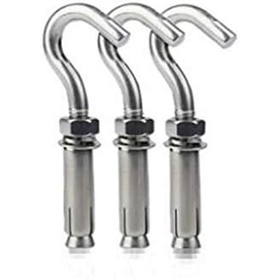 Open Cup Pack of 10 Hook Stainless Steel Expansion Anchor Bolt Universal Expansion Screw Hanging Hook Cover Installation (Color : 201 M6, Thread Diameter : Pack of 10 Pieces)