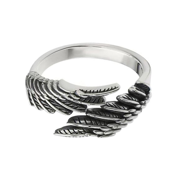 Open Designs Feathered Styles Rings Adjustable Sizes Silver Plated Alloy Jewelry for Casual or Formal Occasions