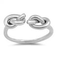 thumbnail image 1 of Open Double Heart Knot Promise Ring .925 Sterling Silver Toe Band Jewelry Female Male Unisex Size 6, 1 of 4