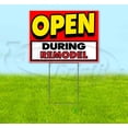 thumbnail image 1 of Open During Remodel (18" x 24") Yard Sign, Includes Metal Step Stake, 1 of 6