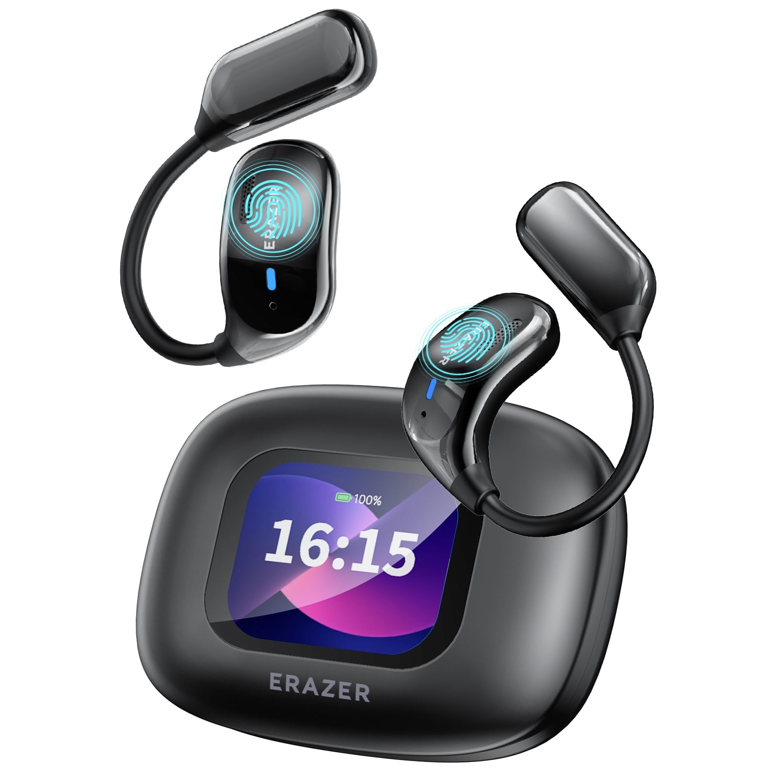 Open Ear AI Translation Wireless Earbuds - ERAZER XF23 Bluetooth 5.4, 130+ Language Translator, IPX5 Sweatproof for Running/Business