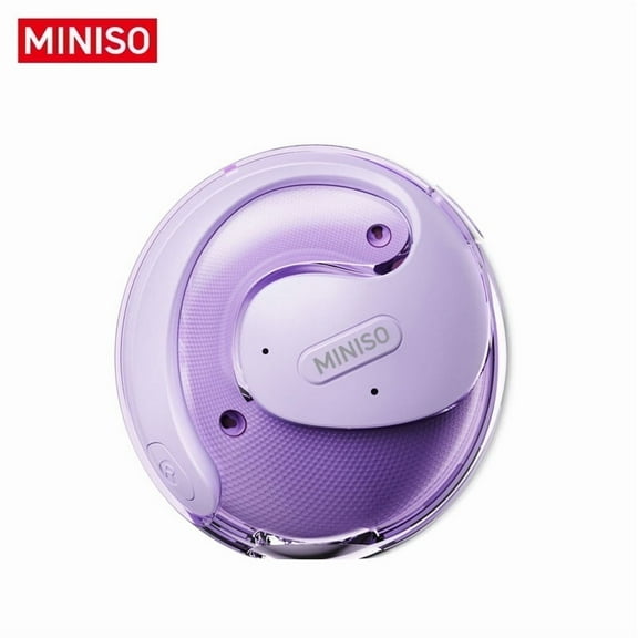 MINISO X15 AI Translation Open-Ear Earbuds, Bluetooth 5.4 Headphones, 130  Languages, IPX5 Waterproof for Travel/Gym, Purple