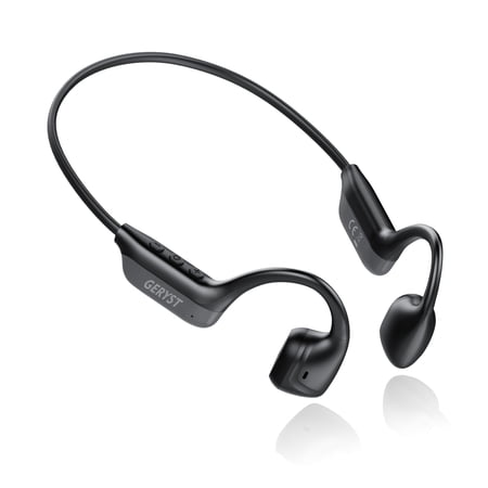 Bone Conduction Headphones, Wireless Bluetooth Earbuds 10H Playtime Sports Earphones with Mic, IPX5 Sweatproof for Hiking, Cycling, Running, Black
