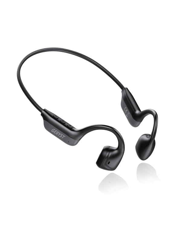 Bone Conduction Headphones, Wireless Bluetooth Earbuds 10H Playtime Sports Earphones with Mic, IPX5 Sweatproof for Hiking, Cycling, Running, Black