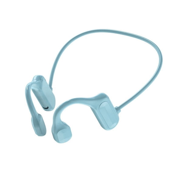 Open-Ear Bluetooth 5.3 Sport Headphones, ZzCityTK Lightweight Bone Conduction Wireless Earbuds for Running Cycling, Sweat Resistant Stereo Headset with Microphone Safe Outdoor Audio, Blue