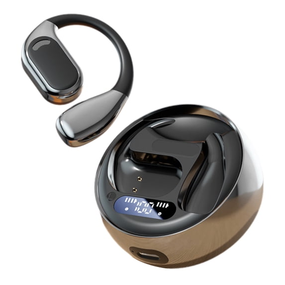 Open Ear Bluetooth 5.3 Wireless Headphones, Non In-Ear Earphones, 72H Long Battery Life Earphones, Head Control Low Latency Headphones, Noise Canceling HiFi Sound Earphones