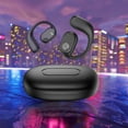 thumbnail image 1 of Open-Ear Bluetooth Bone Conduction Sport Headphones, Sweat Resistant Wireless Earphones for Workouts and Running with Premium Deep Base - Built-in Mic, with Hair Band(Black), 1 of 9