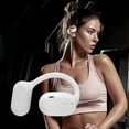 thumbnail image 1 of Open-Ear Bluetooth Bone Conduction Sport Headphones, Sweat Resistant Wireless Earphones for Workouts and Running with Premium Deep Base - Built-in Mic, with Hair Band - White, 1 of 7
