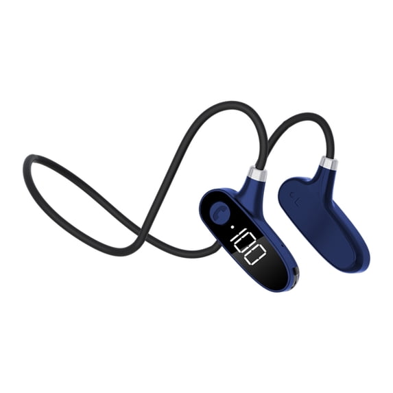 Open-Ear Bluetooth Bone Conduction Sport Headphones - Sweat Resistant Wireless Earphones for Workouts and Running with Premium Deep Base - Blue