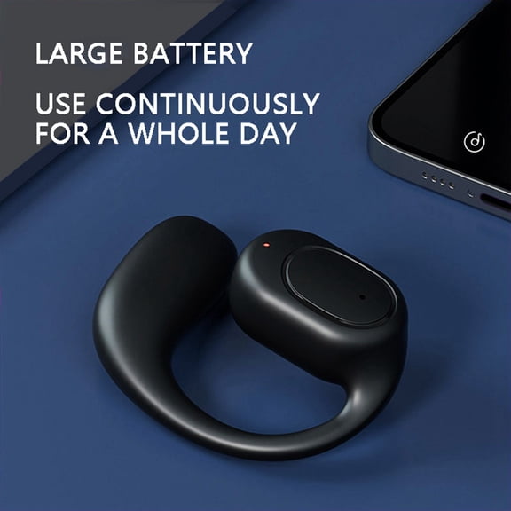 Open Ear Bluetooth Earbud Wireless Headphone for Left Ear Single Earhook Lightweight Sports Earpiece for Running Driving Cycling