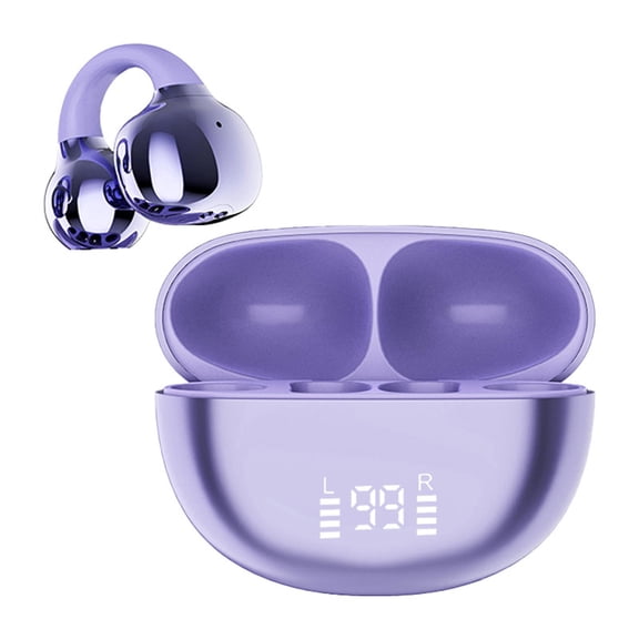 Open Ear Bluetooth Earbuds 6.0 with 60H Battery Leak-Proof Technology IPX5 Waterproof Ear Clip Design Comfortable for Sports and Work HD Sound Quality