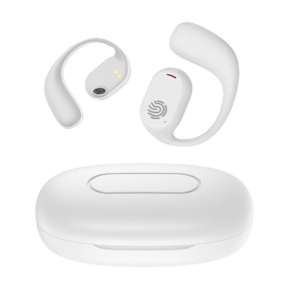 Open Ear Bluetooth Earbuds, Wireless Headphones with Bluetooth 5.4, Ear Hook Design, Noise Reduction, HiFi Stereo for Sports and Calls, White