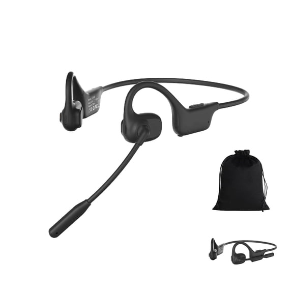 Open Ear Bluetooth Headset With Microphone Noise Cancelling Wireless Headset With Mute Button Hands Free Calling Long Battery Life for Office Meetings Driving Truck Driver Work From Home Video Calls