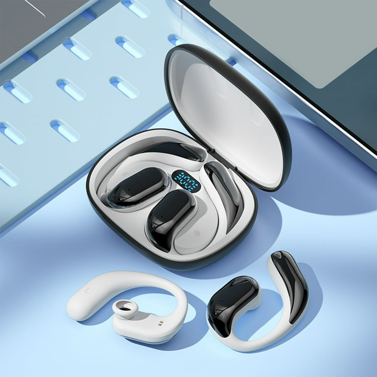 Open Ear Bone Conduction Headphones Bluetooth 5.3 Wireless Over Ear Earbuds 30Hrs Playtime Deep Bass Waterproof Built in Mic Sports Earphones for Running Driving Office Black Walmart