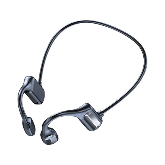 Open Ear Bone Conduction Headphones Bluetooth 6.0 Sports Earbuds with Mic, IPX7 Waterproof Sweatproof Headset for Running, Cycling, Lightweight Stereo Sound with Fast Charging (Black)