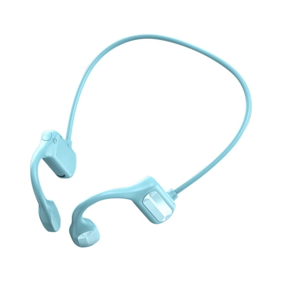 Open Ear Bone Conduction Headphones Bluetooth 6.0 Sports Earbuds with Mic, IPX7 Waterproof Sweatproof Headset for Running, Cycling, Lightweight Stereo Sound with Fast Charging (Blue)