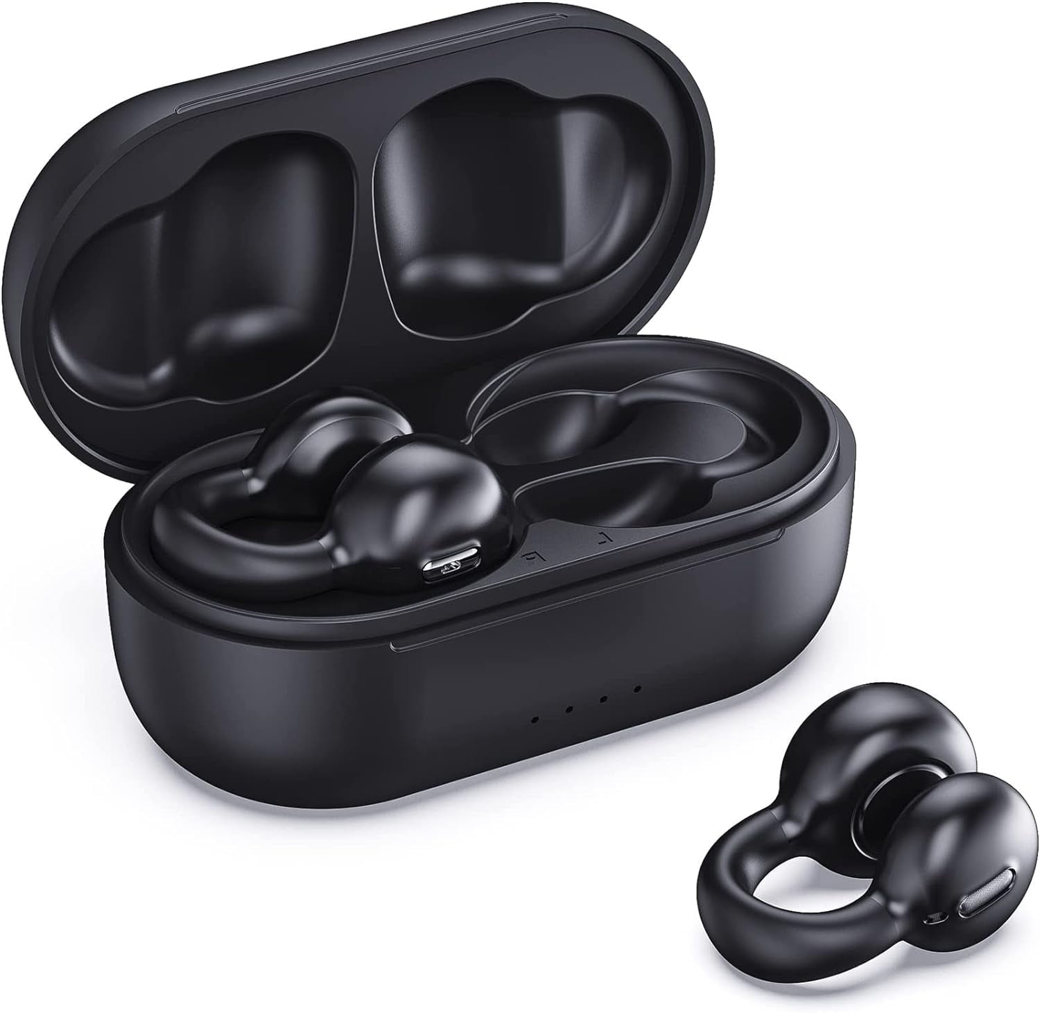 Open Ear Clip Bone Conduction Headphones Wireless Bluetooth Clip On Headset Open Ear Earbuds