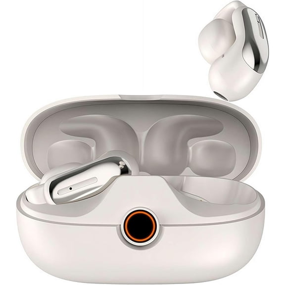 Open Ear Clip Earbuds Wireless Bluetooth 5.4, 50H Battery with Charging Case, ENC Mic for Calls, IPX4 Sweatproof, Lightweight for Running/Gym/Office, Glasses Compatible