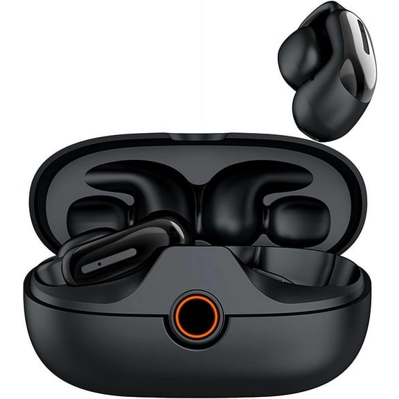 Open Ear Clip Earbuds Wireless Bluetooth 5.4, 50H Battery with Charging Case, ENC Mic for Calls, IPX4 Sweatproof, Lightweight for Running/Gym/Office, Glasses Compatible