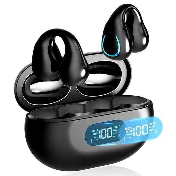 Byseng YYK-Q71 Wireless Earbuds with Open Ear Clip Headphones, Bluetooth 5.3, Black, 1 Count