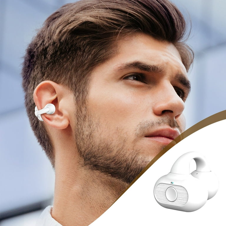 Open Ear Clip Headphones, Wireless Earbuds Bluetooth 5.3, Playback Stereo  Noise Cancelling Earbud , Over-Ear Earhooks Ear Buds Waterproof Headset for 